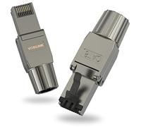 VCELINK Cat 8 RJ45 Connettori, Spine RJ45 Senza Atrezzi POE, Spina di Rete Modulare Schermata Senza Atrezzi con Connessione LSA per Cavo di Installazione, 40 Gbps 2000 MHz, 2 Pezzi