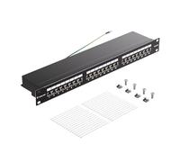 VCELINK CAT6A Pannello Patch 24 porte, Prese RJ45 Placcate in Oro, Montaggio Rack 19 Pollici 1U, LSA Schermato, per Cablaggio Rete Center e Infrastrutture Aziendali