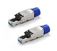 VCELINK Connettore RJ45 senza attrezzi, spina di rete Cat8 senza attrezzi, connettore Lan imballabile per cavi patch, 40 Gbps, 2 pezzi