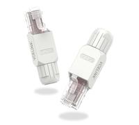 VCELINK Connettore RJ45 senza attrezzi, spina di terminazione sul campo CAT6, spina modulare placcata oro, connettore UTP CAT6 senza attrezzi per cavo di rete da 23 a 26 AWG