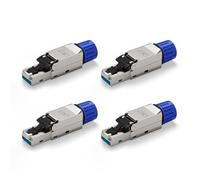 VCELINK Connettore RJ45 senza utensili, placcato oro, connettore Cat 7, schermato per cavo Ethernet Cat6A/Cat7, confezione da 4