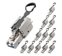 VCELINK Connettori RJ45 Cat7 Schermato, Riutilizzabili RJ45 Connettore Senza Attrezzi, Placcato Oro Plug RJ45, Per Cavo Ethernet di Rete FTP STP SFTP UTP 22-26AWG, 10 Gbps 600MHz, 12 Pezzi