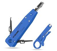 VCELINK Punch Down Attrezzo per Prese di Rete, Attrezzo Inseritore, Pinza Crimpatrice di Impatto per Fissaggio Alimentazione Rete con Tagliafili, Blu
