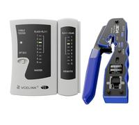 VCELINK Tester Cavi di Rete con Pinza Crimpatrice RJ45