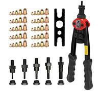 VCHICS 12in Set di Utensili manuali for rivettatrice a Dado for rivettatrice Manuale a Risparmio di manodopera BT-606 Utensili for rivettatrice Manuale a Doppio Inserto con Dadi