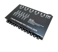 VCHICS AT-E7 Equalizzatore Audio per Auto a 7 Bande LED, Equalizzatore Grafico Regolabile per Amplificatore per Auto EQ a 7 Bande con Ingresso AUX, Anteriore/Posteriore + Uscita Sec