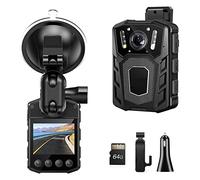 VCHICS Mini fotocamera per il corpo, WD1 Body Camera Mini Full 1080p Police Bodycam Night Vision for Police Patrol Security 64G Dash Cam Supporto a ventosa per le forze dell'ordine, consegna
