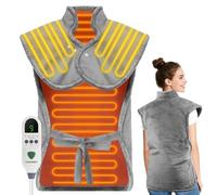 VCKHRRY Termoforo Elettrico Cervicale e Spalle 60x100cm, 9 Livelli di Temperatura Riscaldamento Rapido, Timer di Spegnimento Automatico, con Cintura in Vita, Scaldaschiena, Flanella, Lavabile