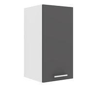 VCM Armadio da cucina, larghezza 30 cm, porta in legno, pensile da cucina, mobili da cucina, colore: bianco/antracite