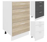 VCM Armadio da cucina Larghezza 50 cm Cassetto Base Mobili Cucina Esilo Bianco/Antracite