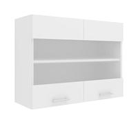 VCM Armadio da Cucina Larghezza 80 cm Anta Vetro Opaco Armadio a Muro Cucina Mobili Esilo Armadio da Cucina Larghezza 80 cm Anta Vetro Opaco Armadio a Muro Cucina Mobili Esilo Bianco