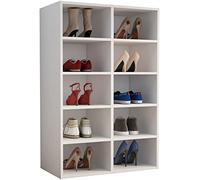 VCM Armadio da Ingresso in Legno Armadio per Scarpe Cassettiera per Scarpe 10 Scomparti Hinsol M Armadio da Ingresso in Legno Armadio per Scarpe Cassettiera per Scarpe 10 Scomparti Hinsol M Bianco