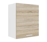 VCM Armadio Pensile da Cucina Larghezza 50 cm Porta in Legno Pensile Cucina Mobili Esilo Bianco/Rovere Sonoma