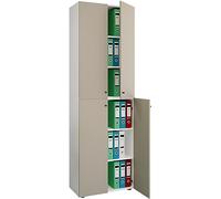 VCM Büroschrank mit 6 Fächern | moderner Aktenschrank mit Drehtüren | Maße ca. H. 220 x B. 70 x T. 40cm - Lona 6-Fach Weiß/Grau
