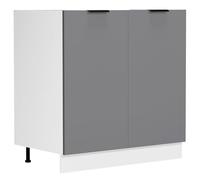 VCM cucina mobili, mobile cucina base Base lavello Larghezza 80 cm Base lavello Lavello Cucina Fasola Bianco/antracite