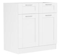 VCM cucina mobili, mobile cucina base Mobile da cucina larghezza 80 cm cassettiera cucina mobili cucina casa di campagna Colura Bianco