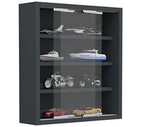 VCM Glasvitrine hängend | Vitrine Glas mit ESG-Sicherheitsglas | Maße: H. 40 x B. 37 x T. 10 cm| Hängevitrine Glas | Modern und platzsparend | Glas Vitrinenschrank - Agisa S Anthrazit