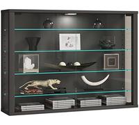 VCM Glasvitrine hängend | Vitrine Glas mit ESG-Sicherheitsglas | Maße: H. 60 x B. 83 x T. 18 cm | Hängevitrine Glas | Modern und platzsparend | Glas Vitrinenschrank - Vitrosa L Anthrazit
