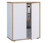 VCM Holz Büroschrank Ordner Aktenschrank Büromöbel Schrank Salia 2-fach Breite 60 cm Drehtüren Weiß
