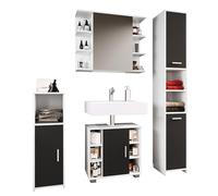 VCM Mobile da Bagno Completo di 4 Pezzi Mobile da Bagno Mobile da Bagno Mobile Alto Zalo ll Mobile da Bagno Completo di 4 Pezzi Mobile da Bagno Mobile da Bagno Mobile Alto Zalo ll Nero