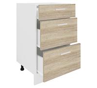 VCM Mobile da Cucina Larghezza 50 cm Cassettiera Cucina Mobili da Cucina Esilo Mobile da Cucina Larghezza 50 cm Cassettiera Cucina Mobili da Cucina Esilo Bianco/Rovere Sonoma
