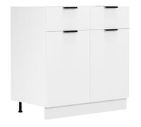 VCM Mobile da Cucina Larghezza 80 cm cassettiera Cucina mobili da Cucina Fasola Mobile da Cucina Larghezza 80 cm cassettiera Cucina mobili da Cucina Fasola Bianco