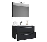 VCM Mobile lavabo 3 Pezzi Set di mobili da Bagno Lavabo Badinos Cassetto SC Mobile lavabo 3 Pezzi Set di mobili da Bagno Lavabo Badinos Cassetto SC Nero