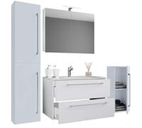 VCM Mobile Lavabo 5 Pezzi Set Di Mobili Da Bagno Badinos Cassetto SC Bianco