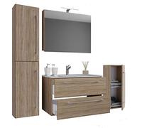 VCM Mobile lavabo 5 Pezzi Set di mobili da Bagno Lavabo Badinos Cassetto SC Mobile lavabo 5 Pezzi Set di mobili da Bagno Lavabo Badinos Cassetto SC Rovere di Sonoma (segato Grezzo)