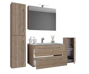 VCM Mobile lavabo 5 Pezzi Set di mobili da Bagno Lavabo Badinos Cassetto SC Mobile lavabo 5 Pezzi Set di mobili da Bagno Lavabo Badinos Cassetto SC Rovere di Sonoma (segato Grezzo)