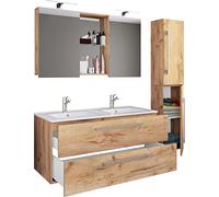 VCM Mobile lavabo Doppio 4 Pezzi 2 lavabi Set di mobili da Bagno Lavabo Budasi SC Mobile lavabo Doppio 4 Pezzi 2 lavabi Set di mobili da Bagno Lavabo Budasi SC Quercia da Miele