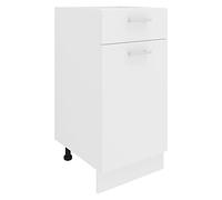 VCM Mobiletto, 1 Anta, 1 cassetto, Legno ingegnerizzato, Bianco, Taglia Unica