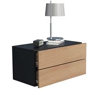 VCM Nachtschrank | Wandschublade | Wandboard | Nachttisch | Maße ca H. 30 x B. 60 x T. 32 cm - Usal L 60 cm Anthrazit/Honig-Eiche