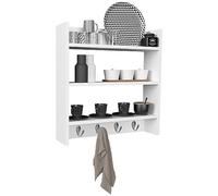 VCM pensile legno Mobile da cucina Portaspezie Cucchiaio da cucina Larghezza 60 cm Pensile Cucina Mobili da cucina Scaffale da parete Esilo Bianco
