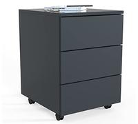 VCM Rollcontainer | Beistellcontainer mit Schubladen | Maße ca. H. 55 x B. 39 x T. 45 cm | Bürocontainer - Dalosa 3 Schubladen Anthrazit