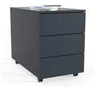 VCM Rollcontainer | Beistellcontainer mit Schubladen |Maße ca. H. 55 x B. 39 x T. 70 cm | Bürocontainer - Dalosa 3 Schubladen Anthrazit