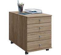VCM Rollcontainer | Beistellcontainer mit Schubladen | Maße ca. H. 57 x B. 42 x T. 75 cm | Bürocontainer - Lona Sonoma-Eiche