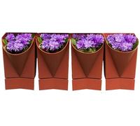 VCM Set di 4 fioriere pensili da Giardino per fioriere da Parete Set di 4 fioriere pensili da Giardino per fioriere da Parete Terracotta