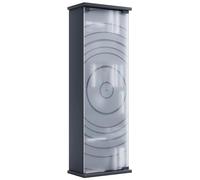 VCM Tilano M - Scaffale per CD in legno, salvaspazio, con 1 porta in vetro di sicurezza ESG, per 150 CD o 65 DVD, dimensioni: altezza 92 x larghezza 31 x profondità 18 cm, 5 ripiani variabili