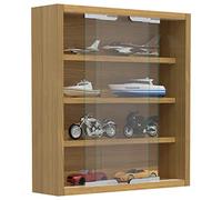 VCM Vetrina a Muro Agisa S Faggio, H. 40 x B. 37 x T. 10 cm, 3 Ripiani, 4 Scomparti, Vetro, Montaggio a Parete