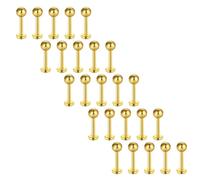 Vcmart 25 Pezzi Piercing al Labbra Labbro Anello in Acciaio Inossidabile 16G 8mm