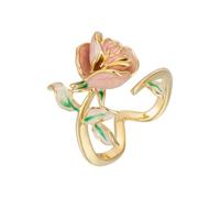VCODWCSJO Anello aperto da donna con rosa dolce ed elegante, anello con indice, in oro
