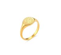VCODWCSJO Anello da donna con motivo a stella e luna, semplice, stile retrò, gioiello da donna, 6, Metallo, Zirconia cubica