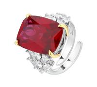 VCODWCSJO Anello da donna vintage con pietra preziosa naturale, alla moda, leggero, di lusso, Metallo, Zirconia cubica