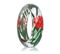 VCODWCSJO Braccialetto rigido in resina con fiore essiccato all'interno del braccialetto, ottimo regalo per donne e amici, Resina, Resina