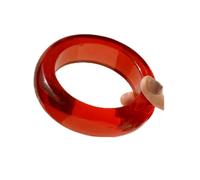 VCODWCSJO Braccialetto rigido rigido asimmetrico in resina trasparente, rosso brillante, alla moda, per le vacanze estive, gioielli per le donne, Resina, Resina