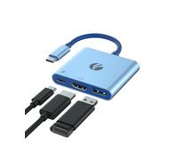 VCOM Adattatore da USB-C a HDMI, adattatore HDMI 3 in 1 4K a 60 Hz con ricarica PD da 100 W e porta USB 3.0 da 5 Gbps, hub USB multiporta per MacBook, iPad, iPhone 16 Pro/16 Pro Max, Samsung S24/23
