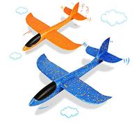 VCOSTORE Aereo Polistirolo per Bambini - 2 Pezzi Aerei Polistirolo da Lanciare Grande Aliante Sport All'aperto Aereo Giocattolo per Bambini e Adulti