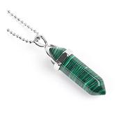 VCPC Collana con Ciondolo Pietre Naturali,Collane Esagonali in Malachite alla Moda, Ciondolo Chakra Curativo, Gioielli con Ciondolo Portafortuna per Uomo Donna