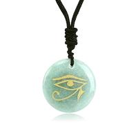 VCPC Collana con Ciondolo Pietre Naturali,Retro L'Occhio di Horus Collane di Pietra di Cristallo, Ciondolo Chakra Curativo, Ciondolo Portafortuna per Le Donne Festival Gioielli Regalo